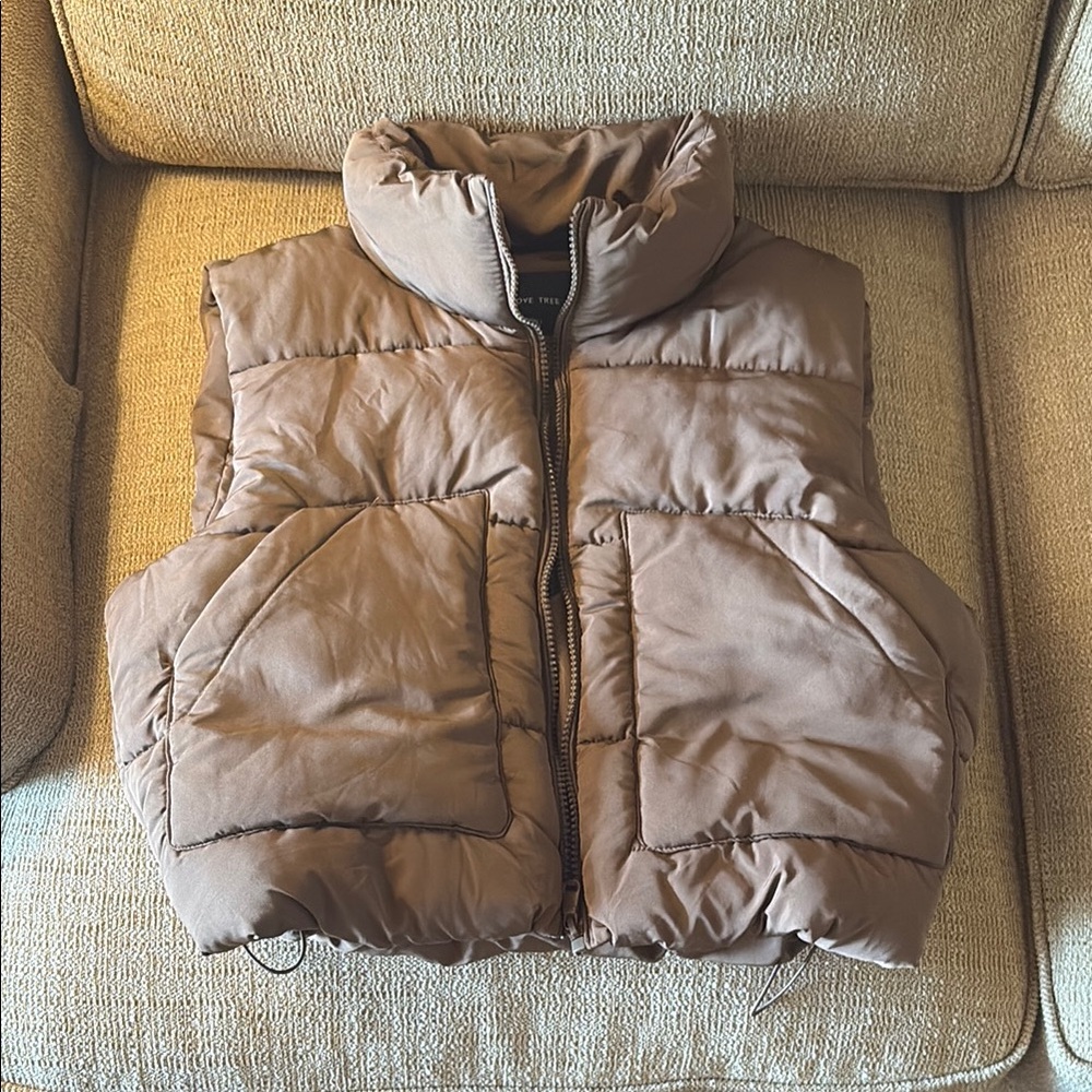 Love Tree Tan Puffer Vest